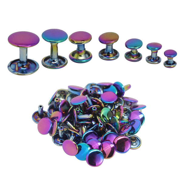 rainbow Rivets For Fabric Rivet For Leather Double Cap Rivets Leather Rivets  – SnapS Tools